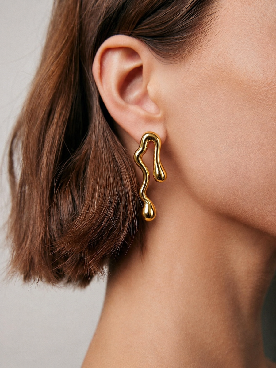 Abstract Wave Earrings