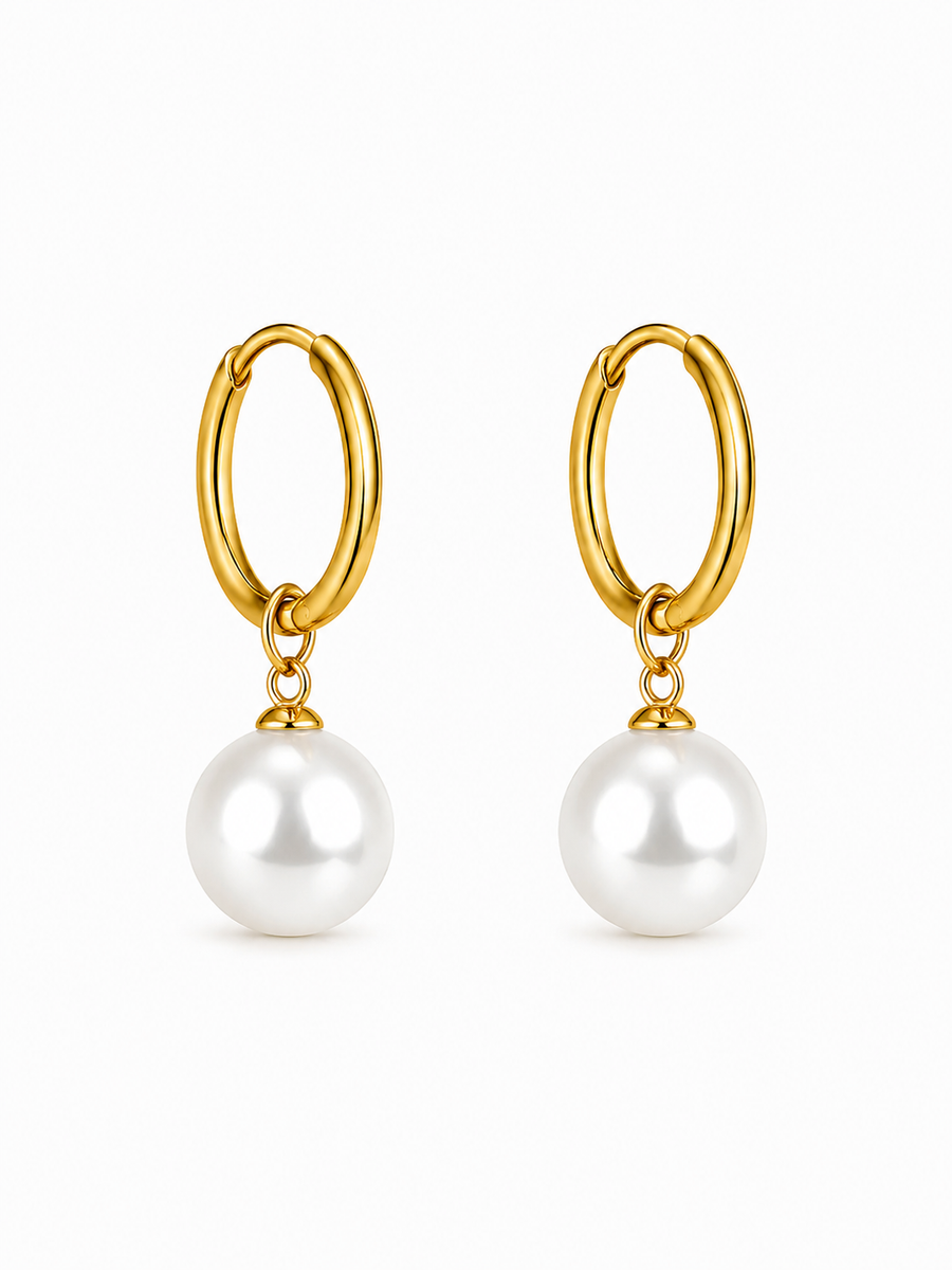 Classic Pearl Hoops
