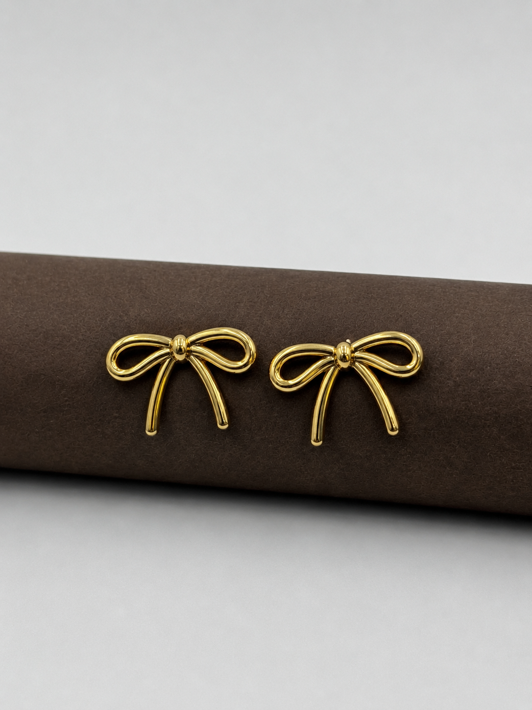 Gold Bow Studs