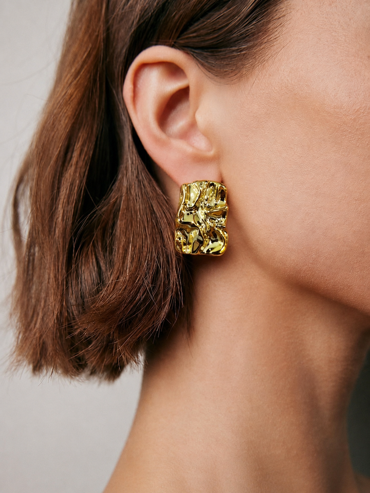 Textured Gold Studs