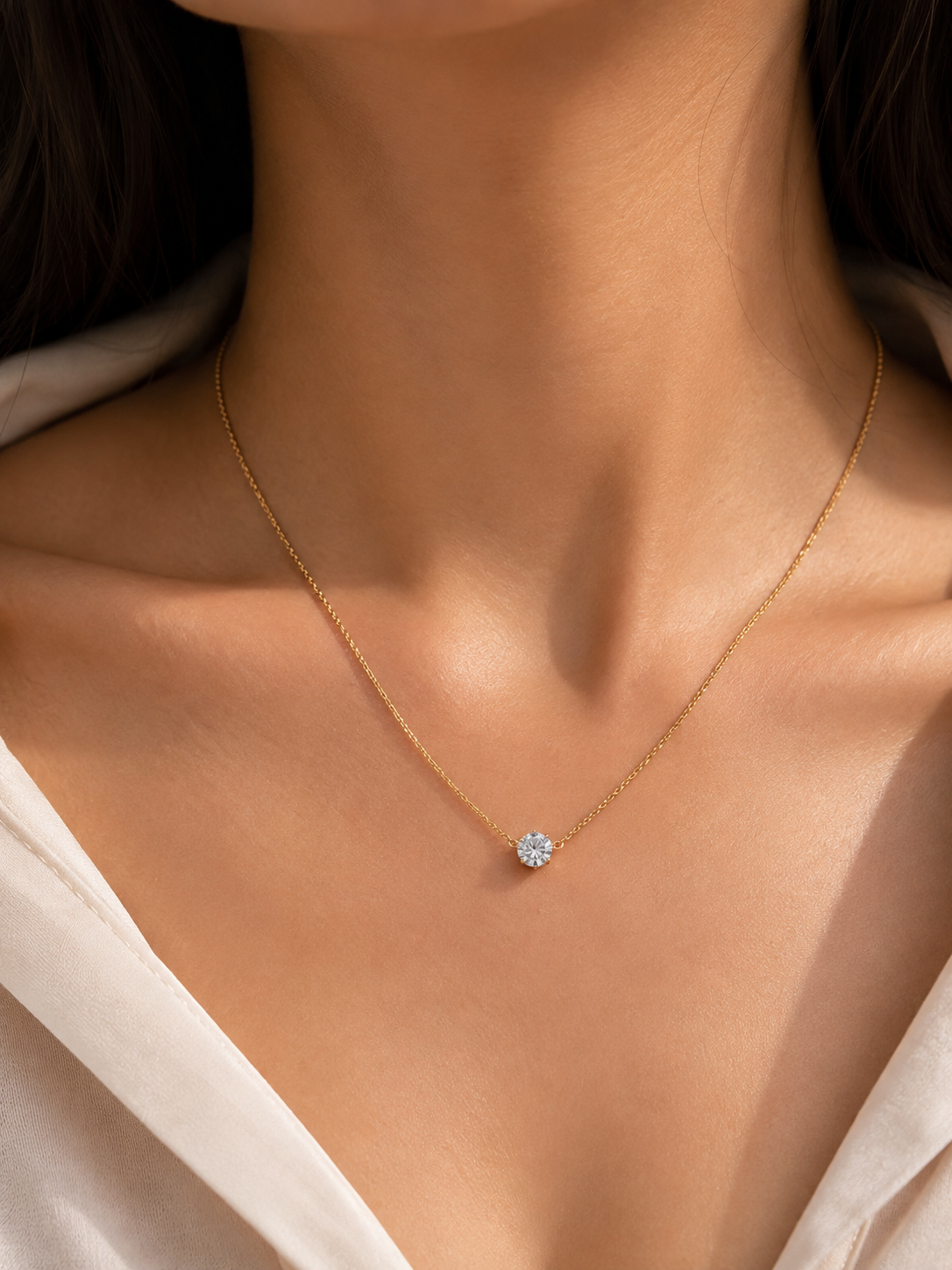 Round Solitaire Necklace
