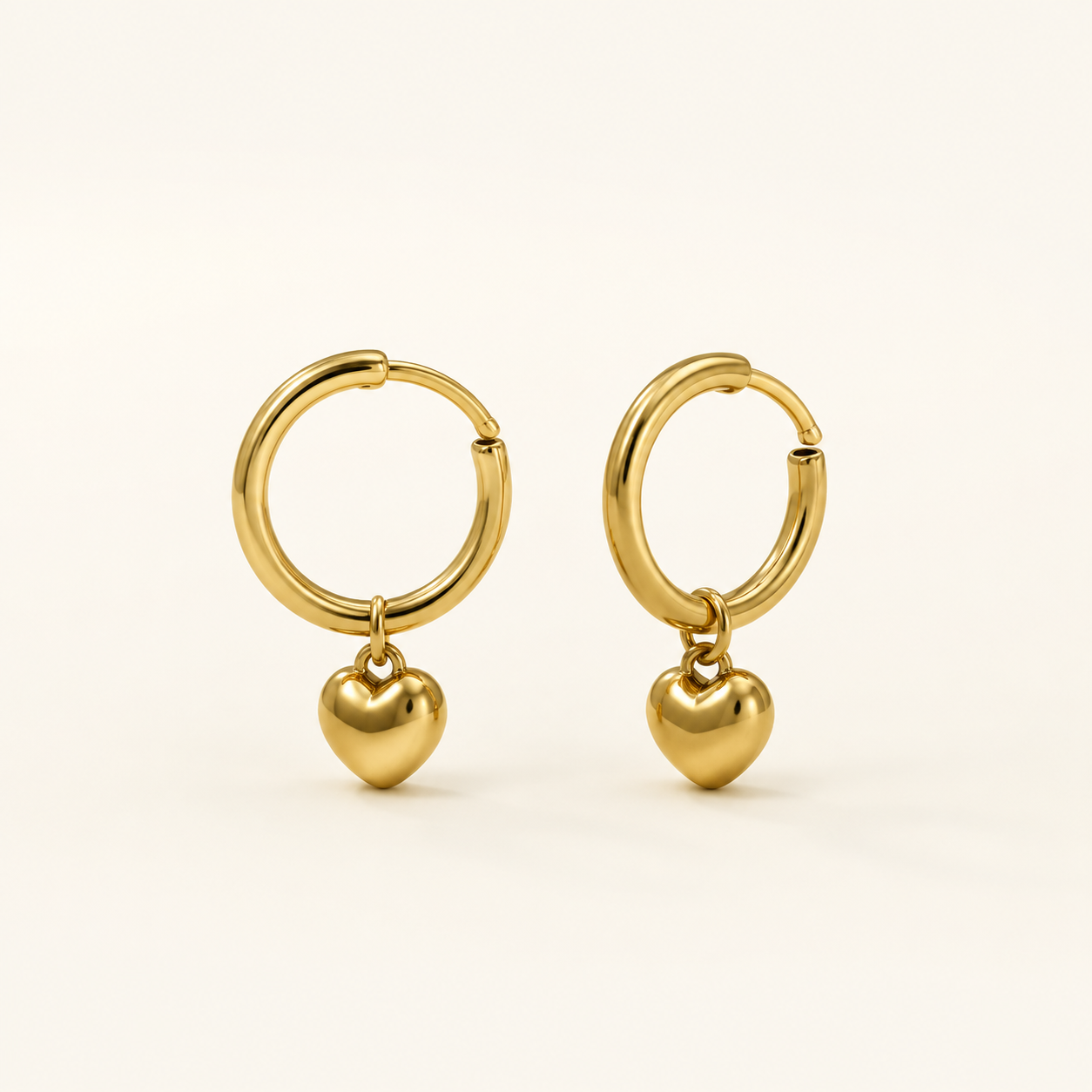 Small Heart Hoop Earrings