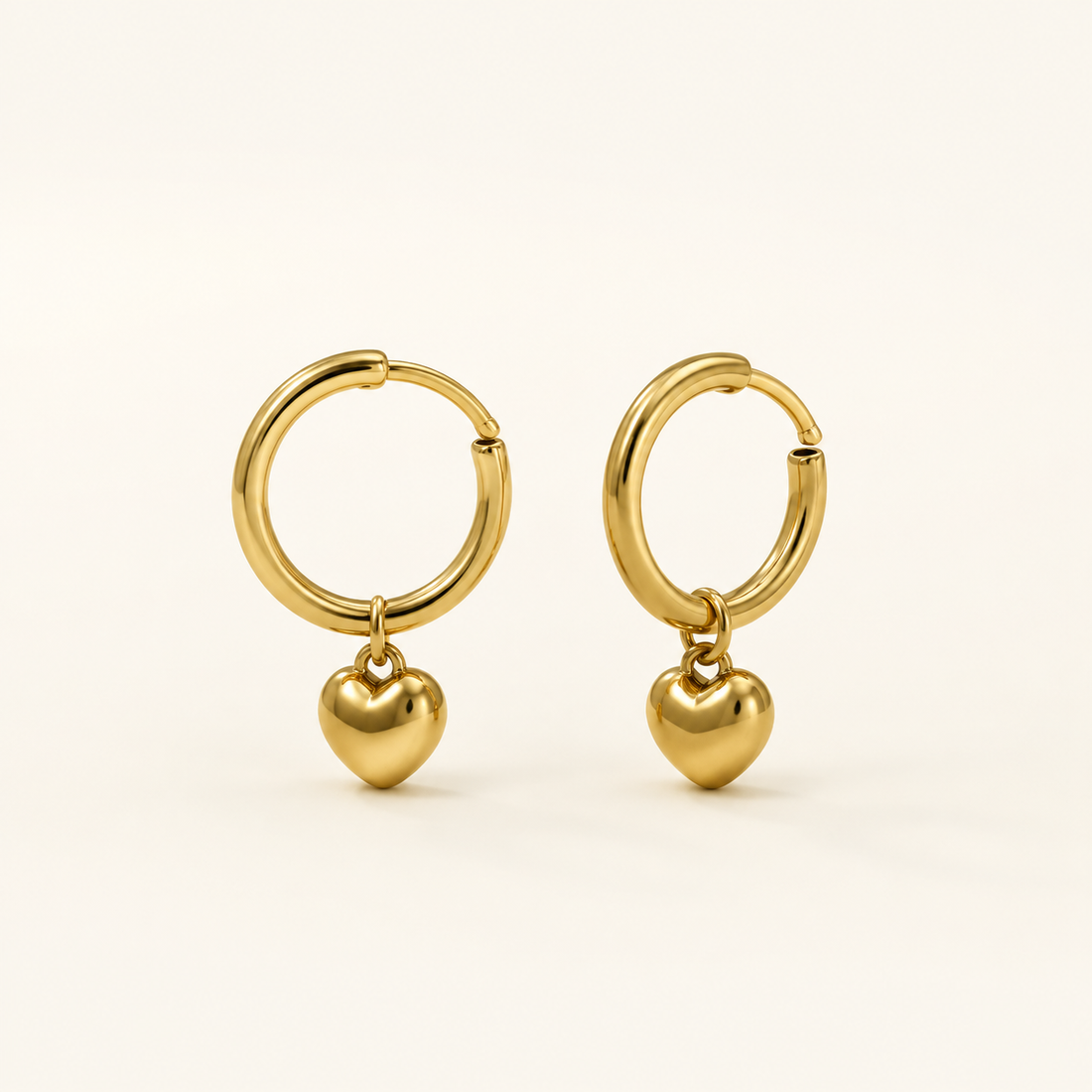 Small Heart Hoop Earrings