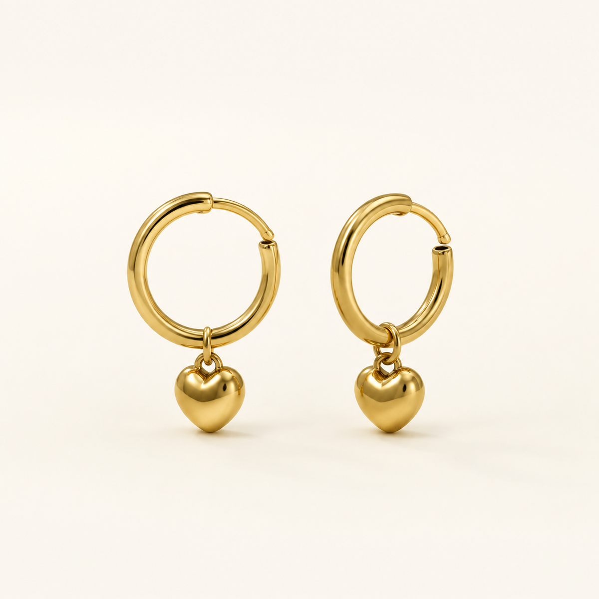 Small Heart Hoop Earrings