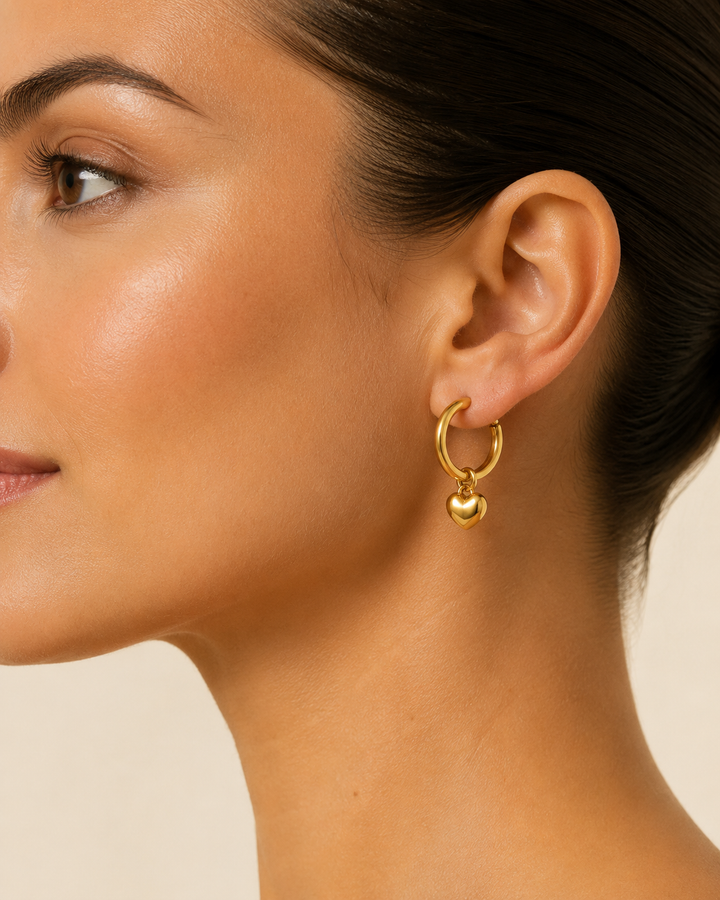 Small Heart Hoop Earrings