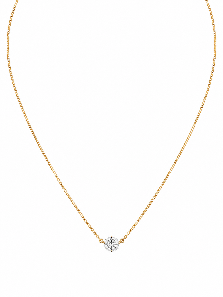 Round Solitaire Necklace