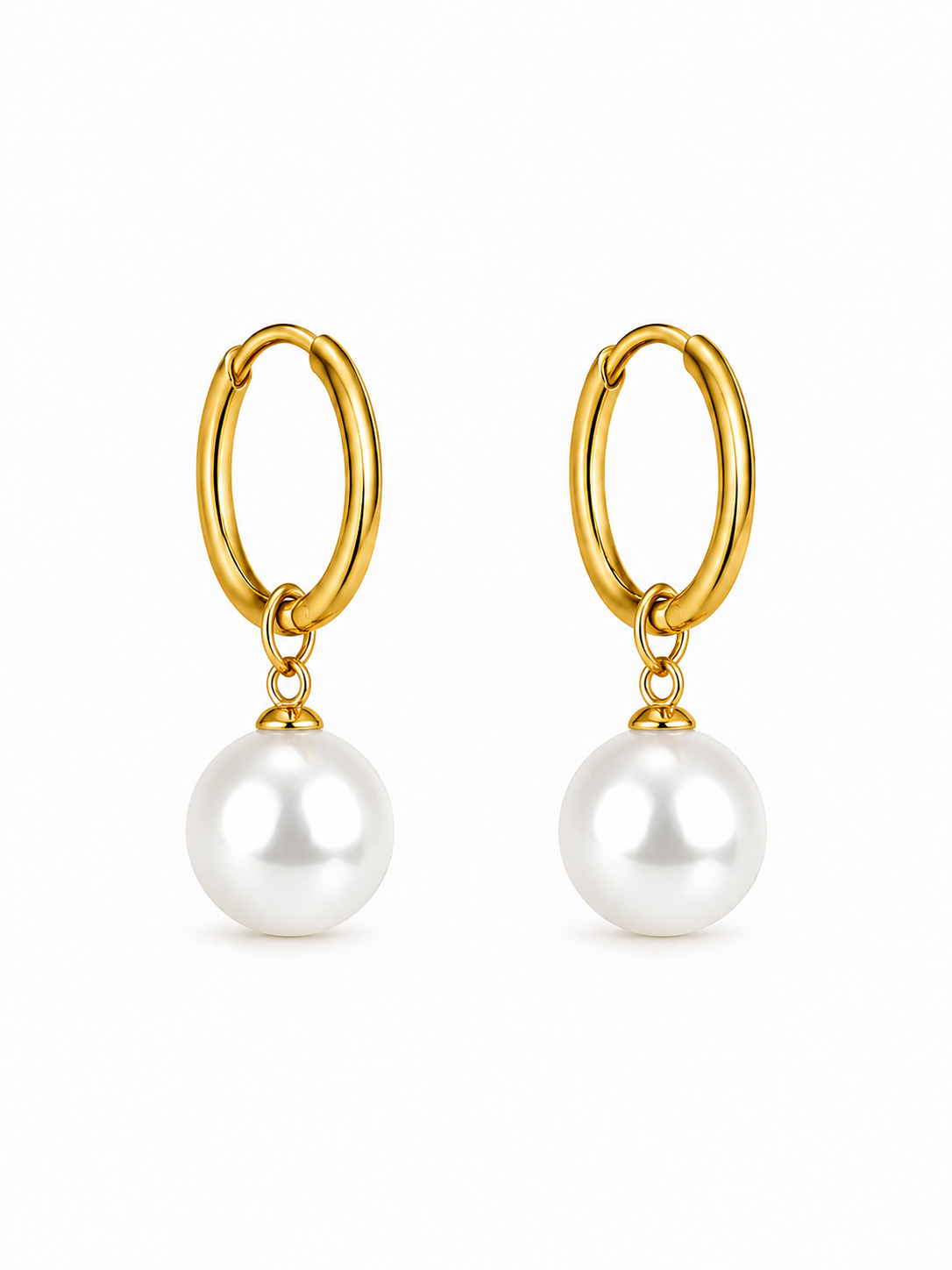 Classic Pearl Hoops