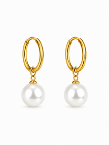 Classic Pearl Hoops