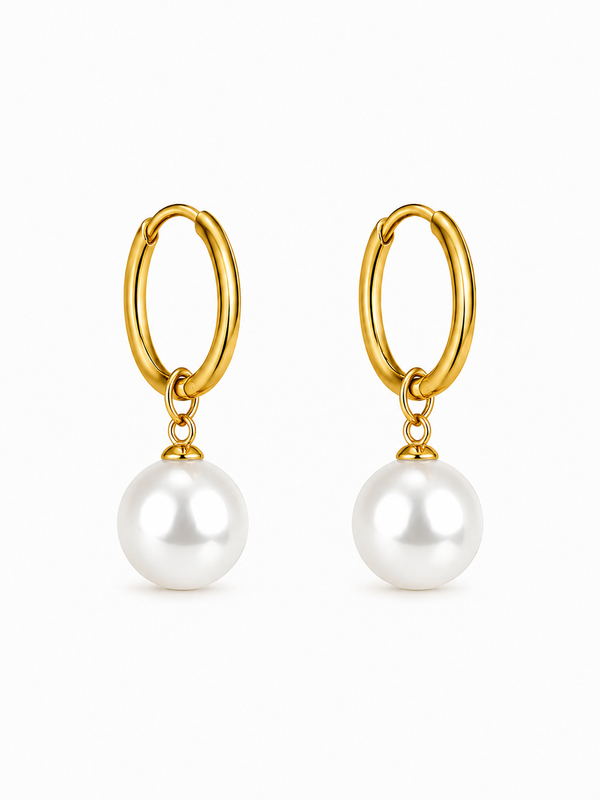 Classic Pearl Hoops