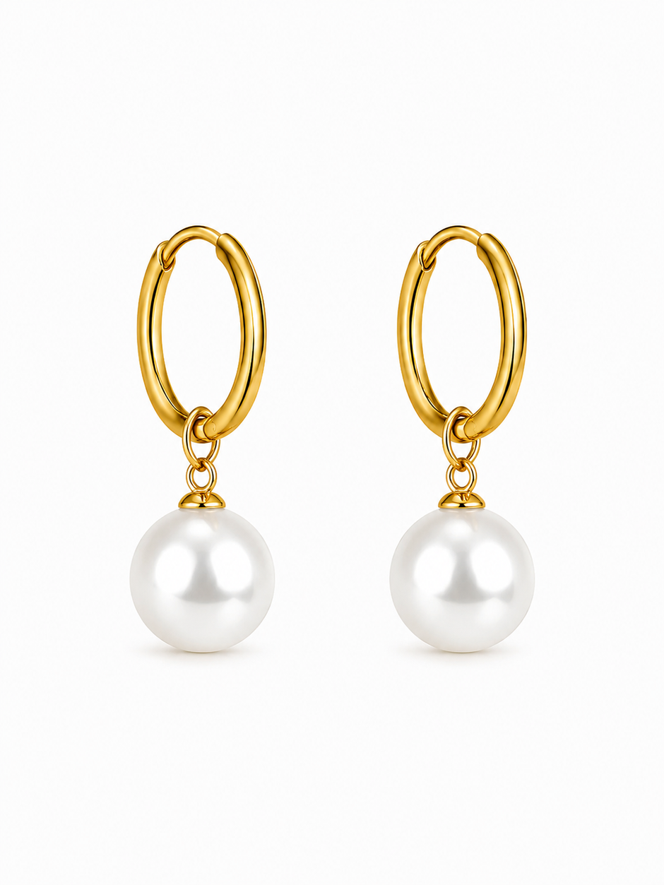Classic Pearl Hoops