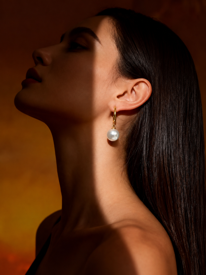 Classic Pearl Hoops