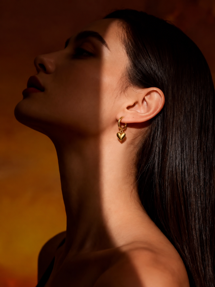 Dainty Heart Hoops