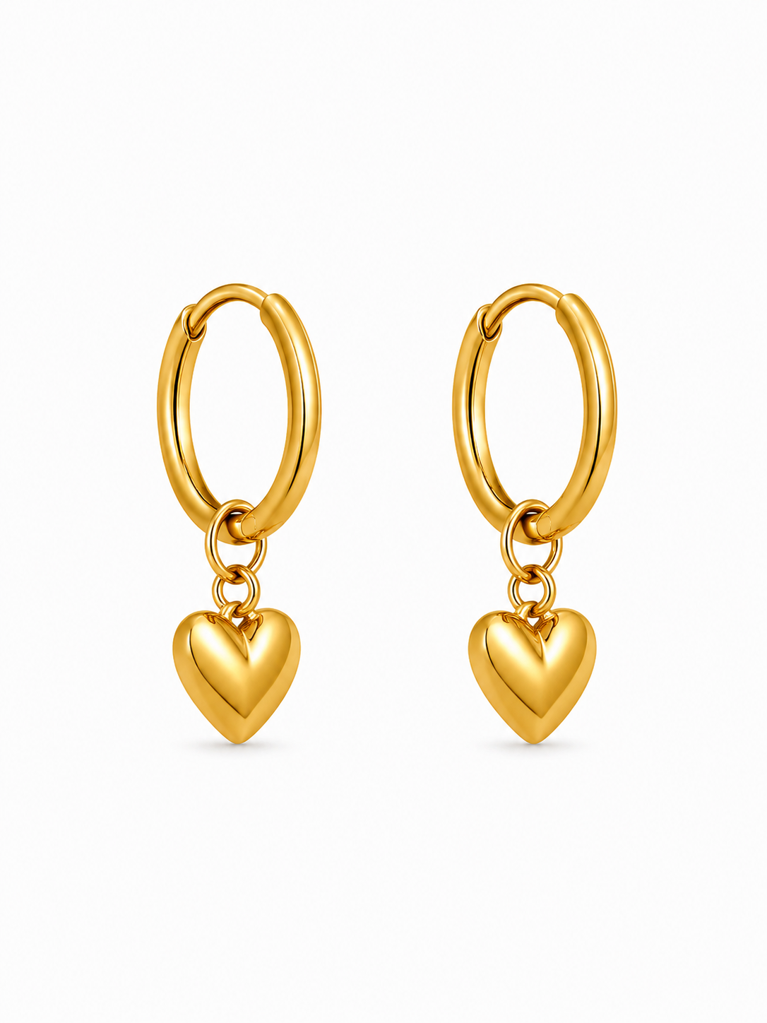 Dainty Heart Hoops