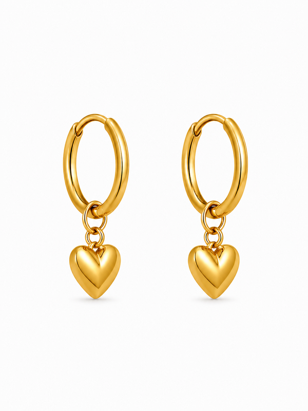 Dainty Heart Hoops