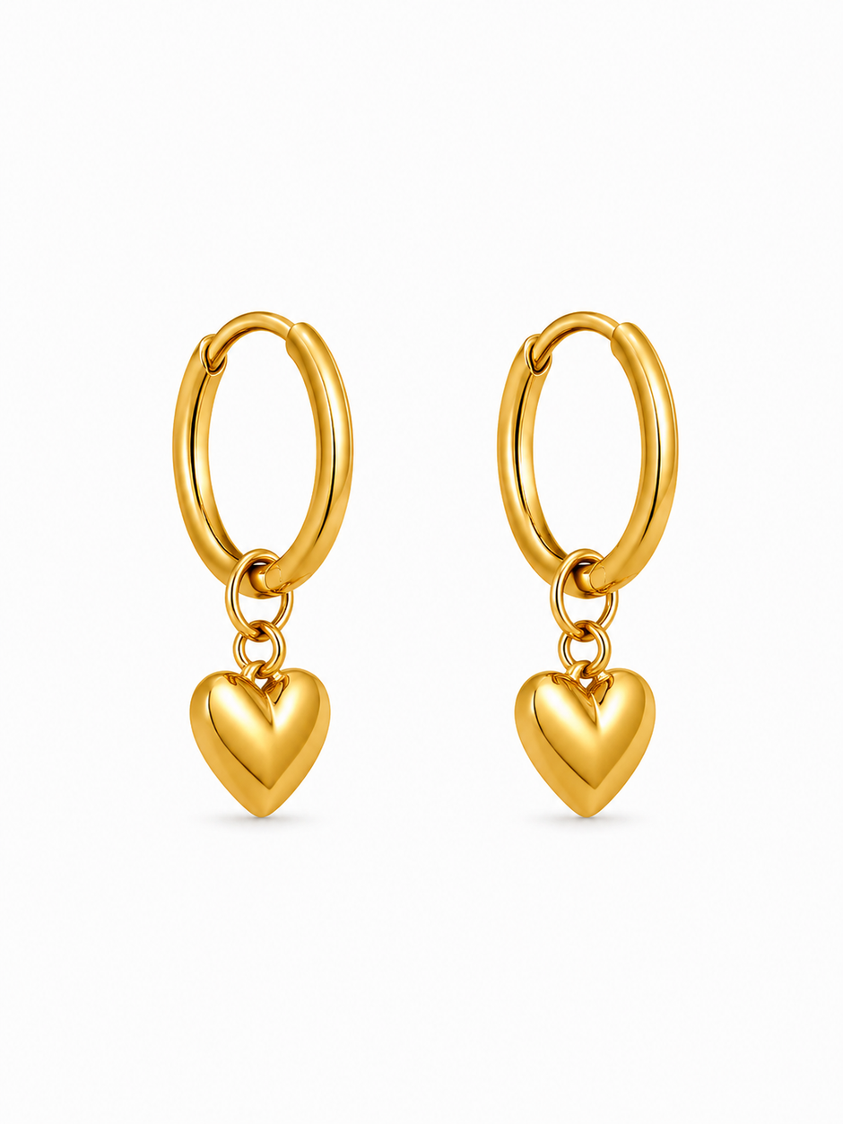 Dainty Heart Hoops