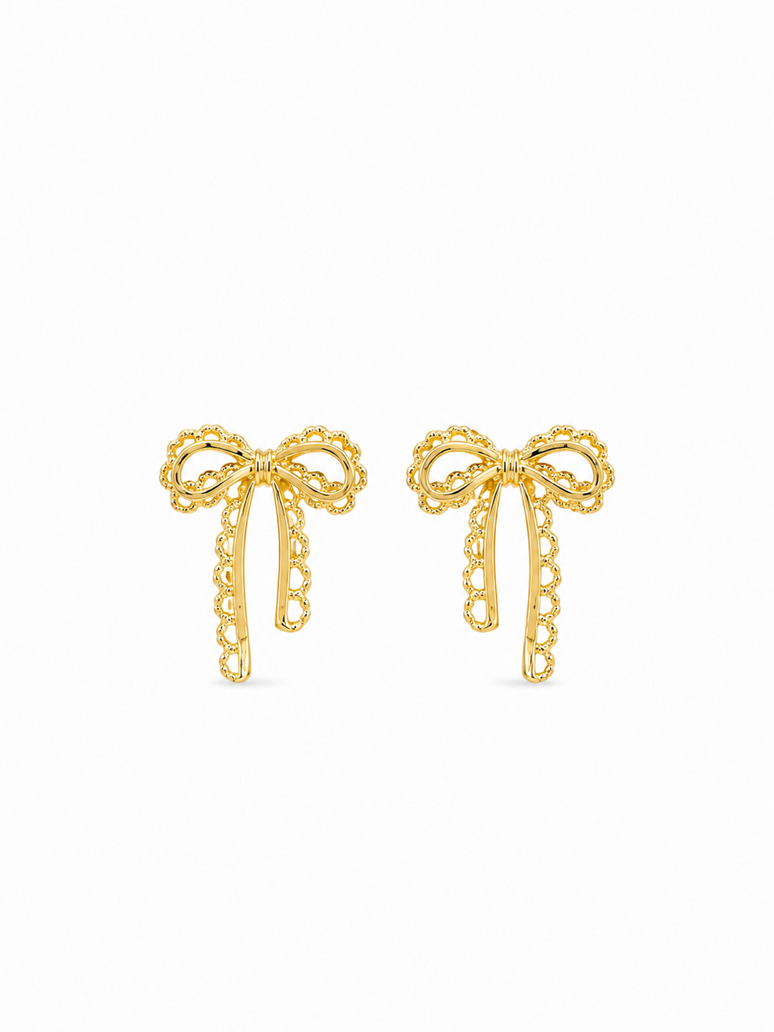 Vintage Gold Bow Stud Earrings