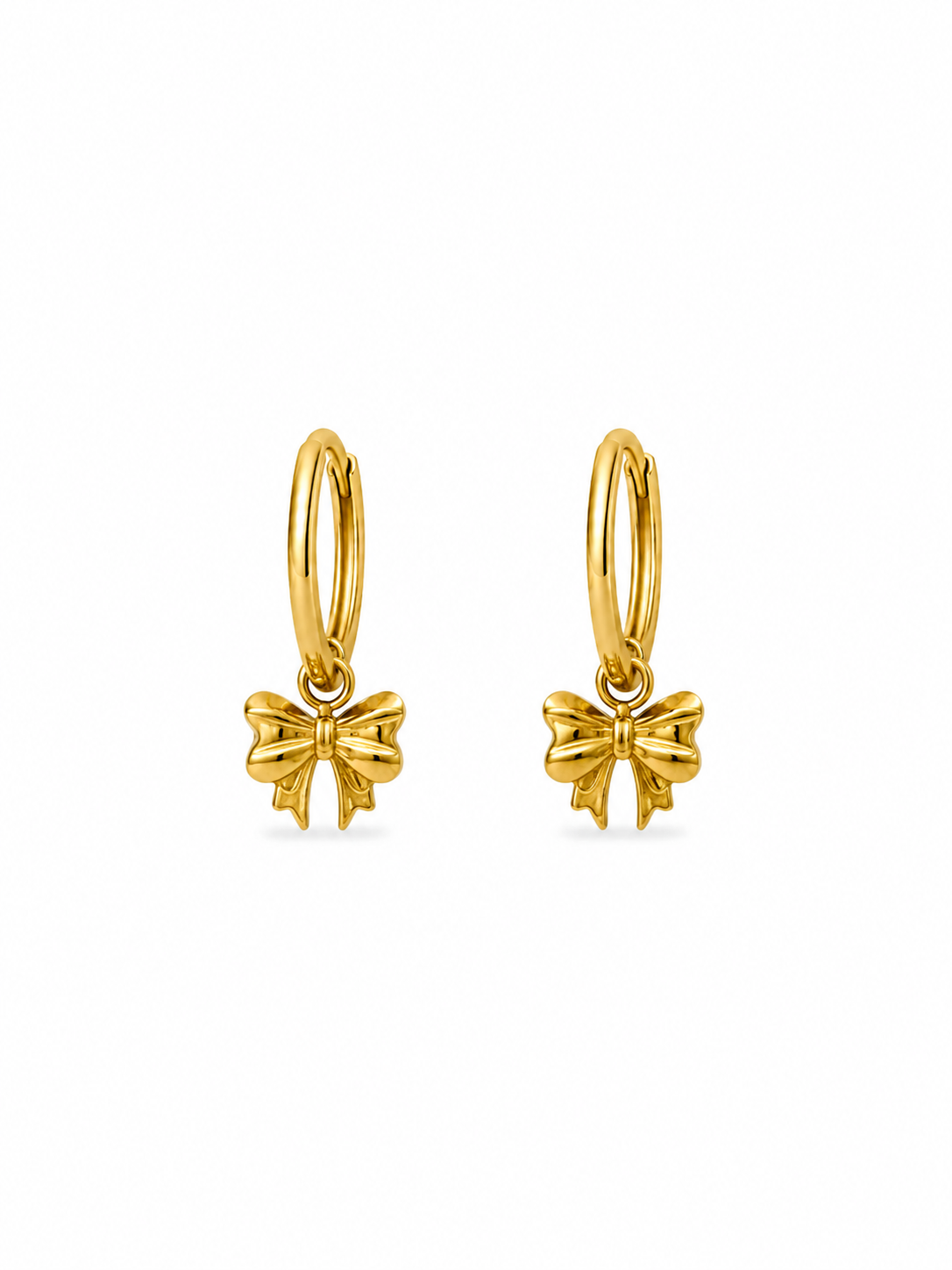 Bow Charm Hoops