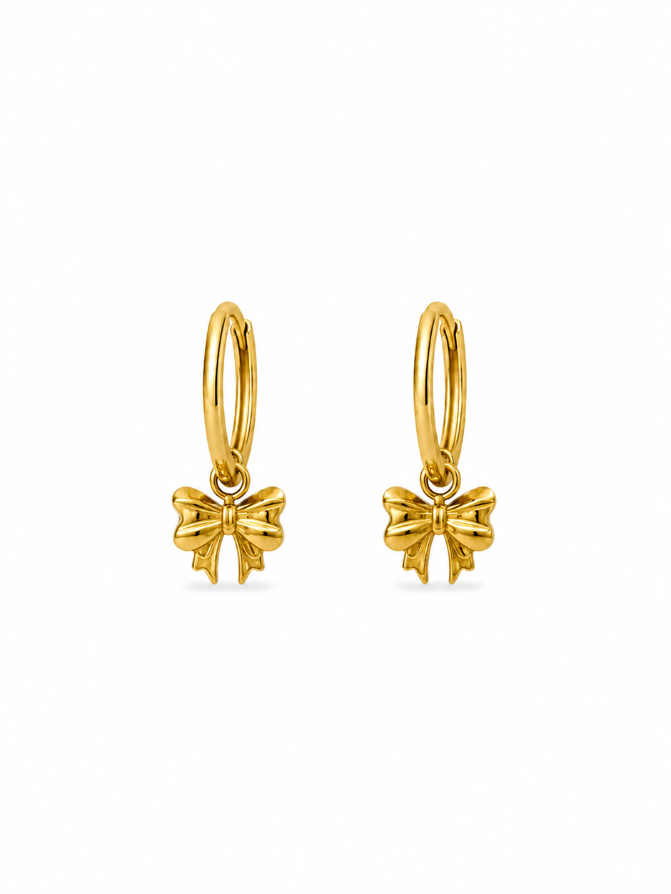 Bow Charm Hoops
