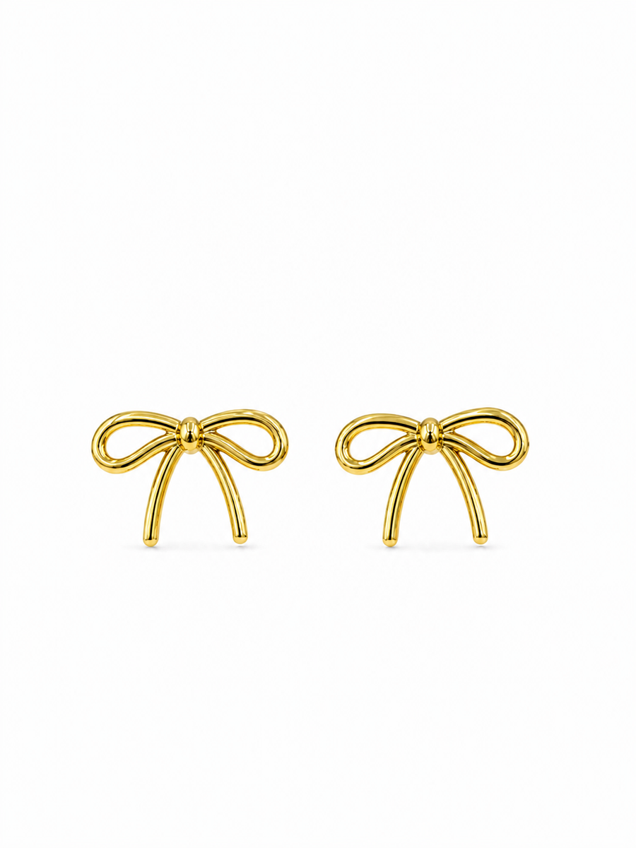 Gold Bow Studs