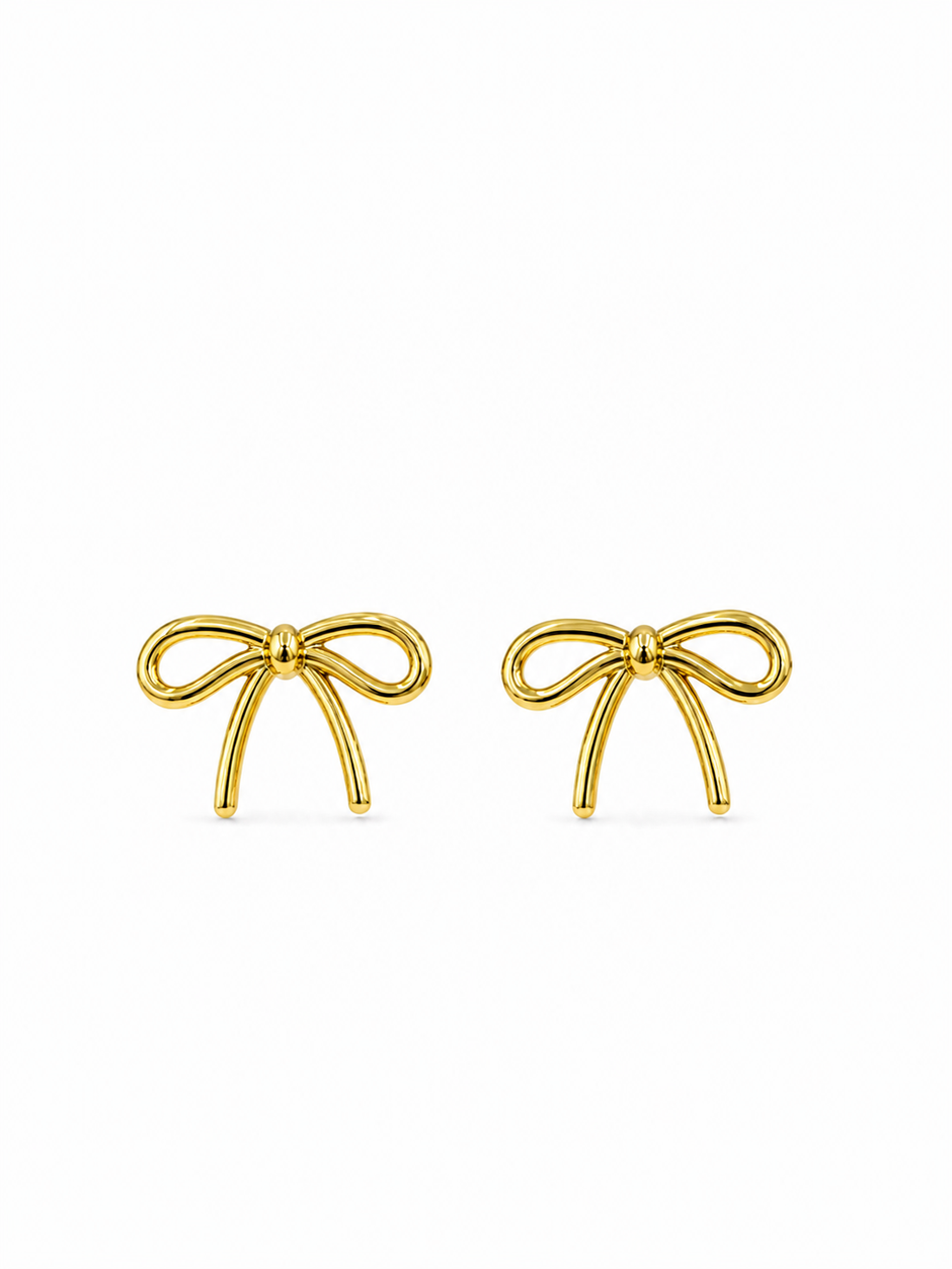 Gold Bow Studs