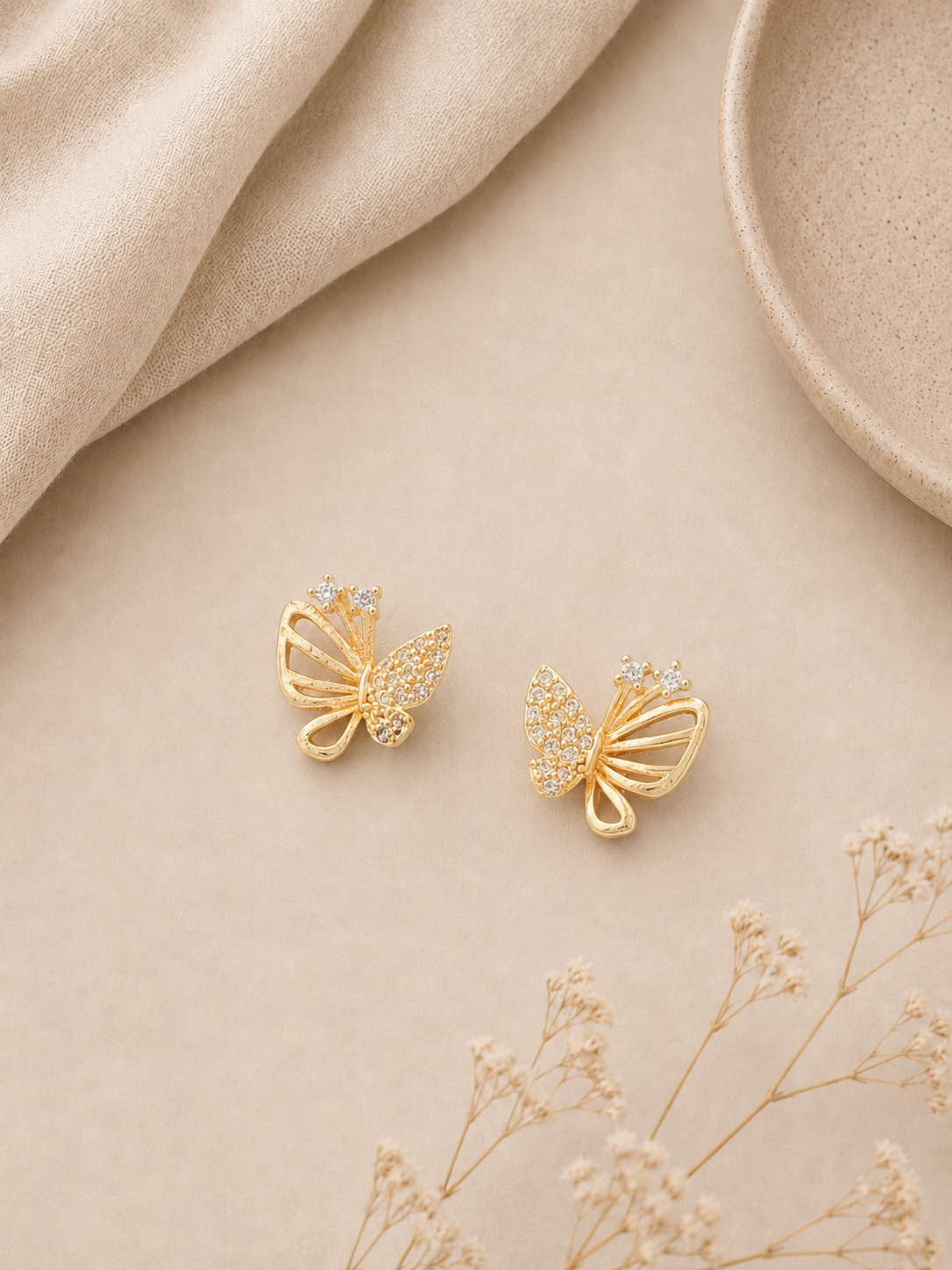 Crystal Butterfly Studs