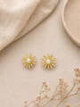 Pearl Sunburst Stud Earrings
