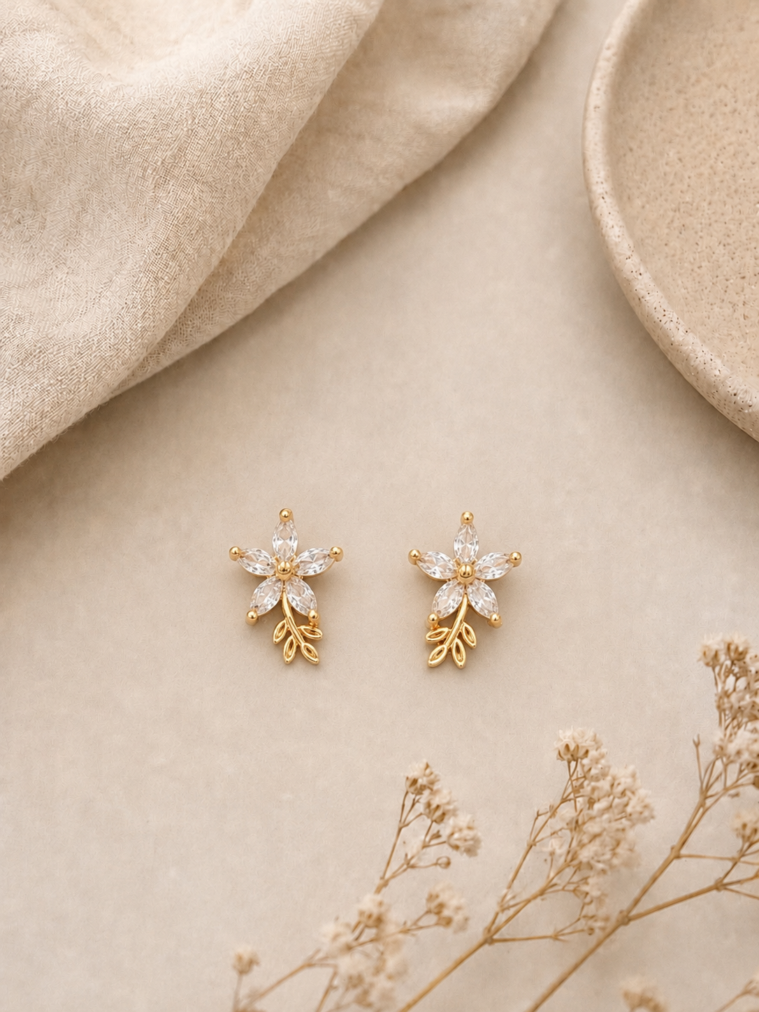 Crystal Floral Studs