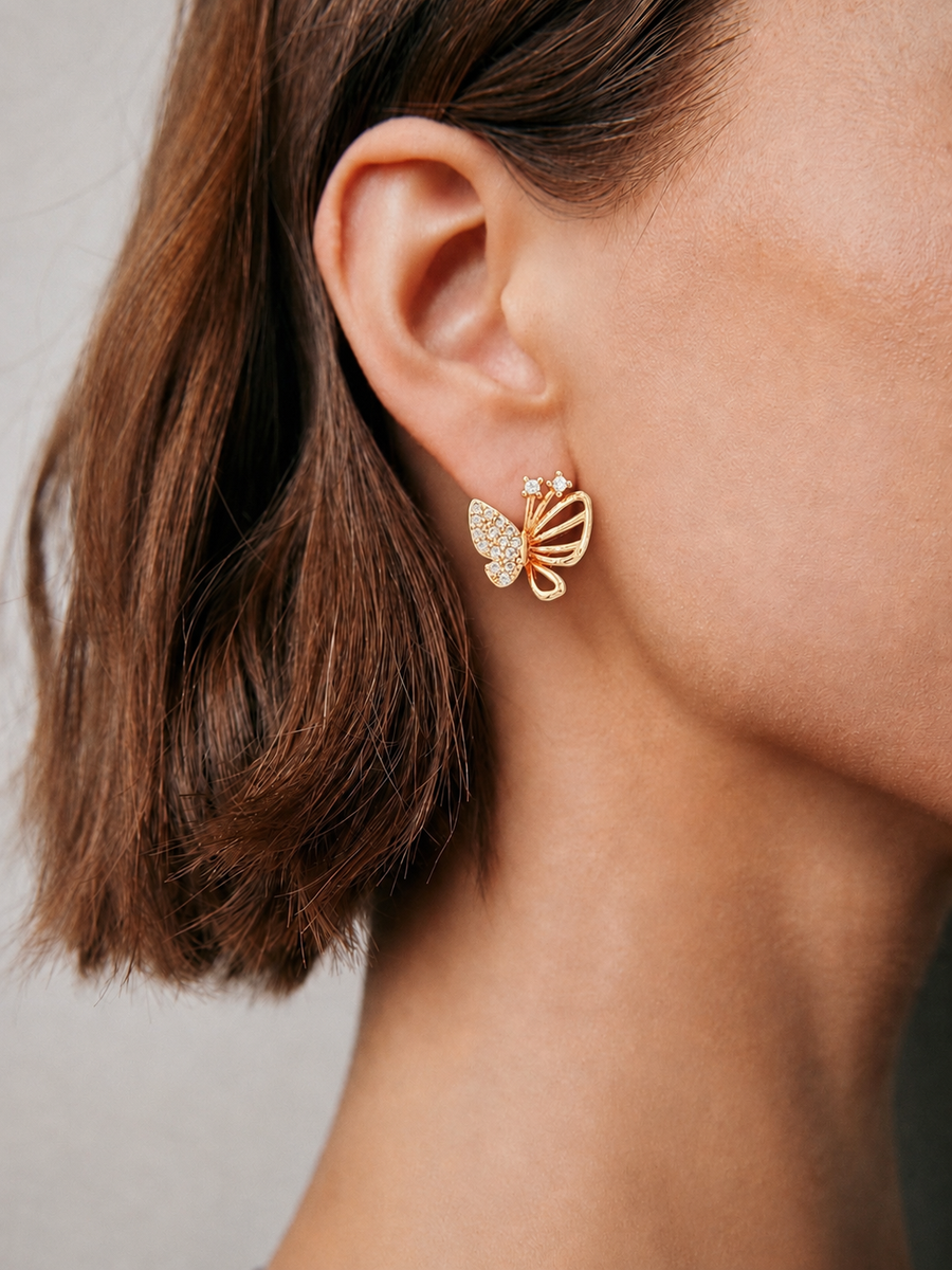 Crystal Butterfly Studs