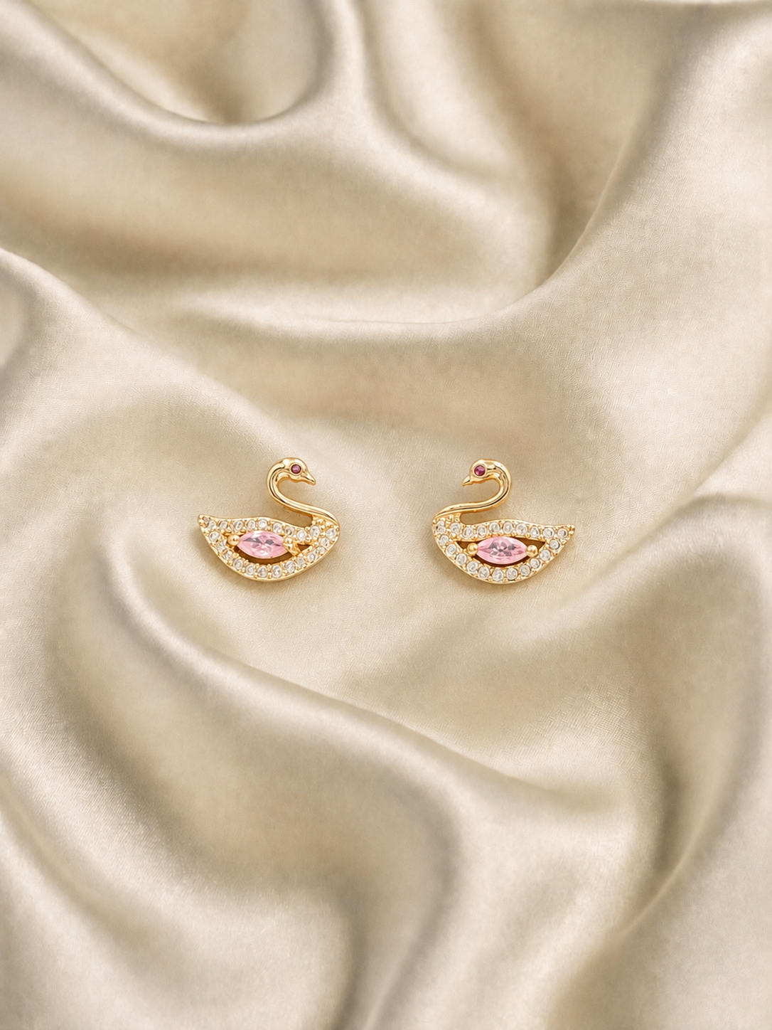 Crystal Swan Studs
