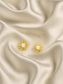 Pearl Sunburst Stud Earrings