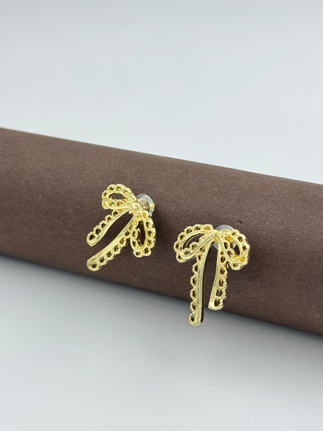 Vintage Gold Bow Stud Earrings