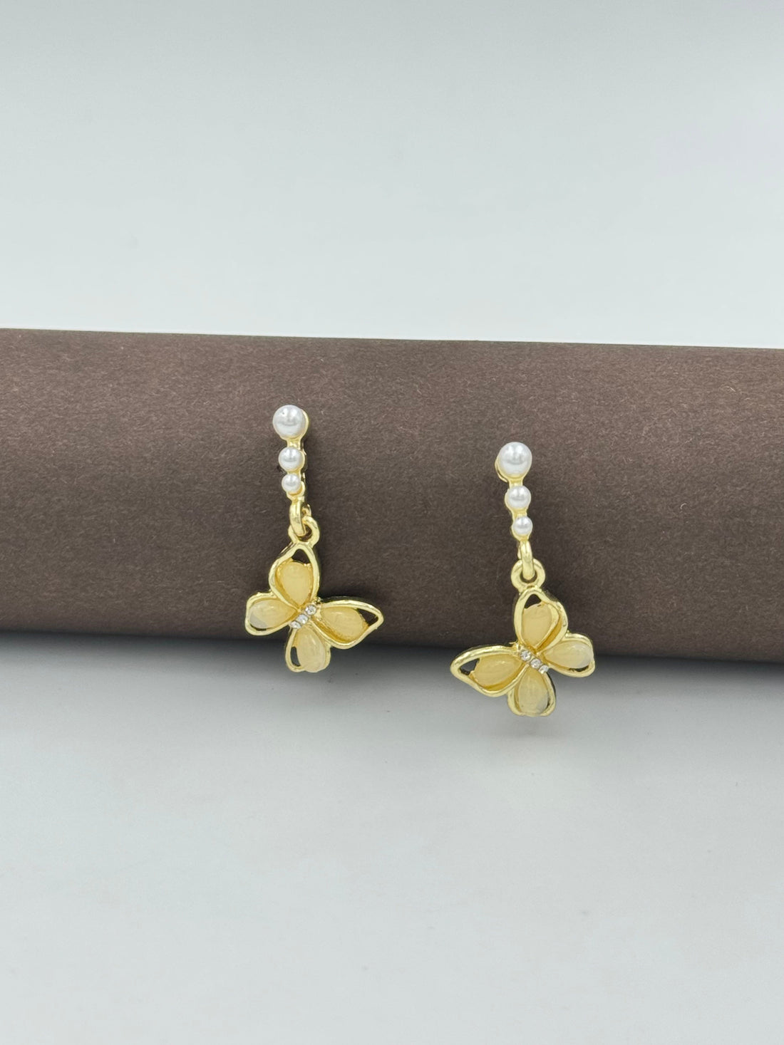 Pearl Butterfly Drop Earrings