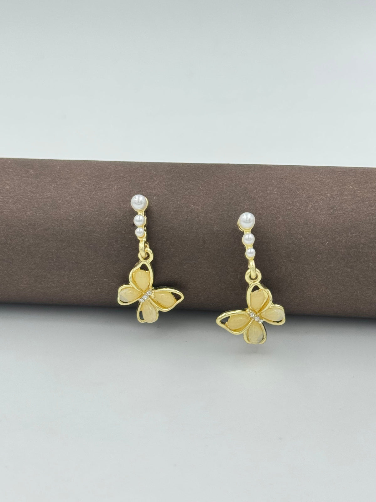 Pearl Butterfly Drop Earrings