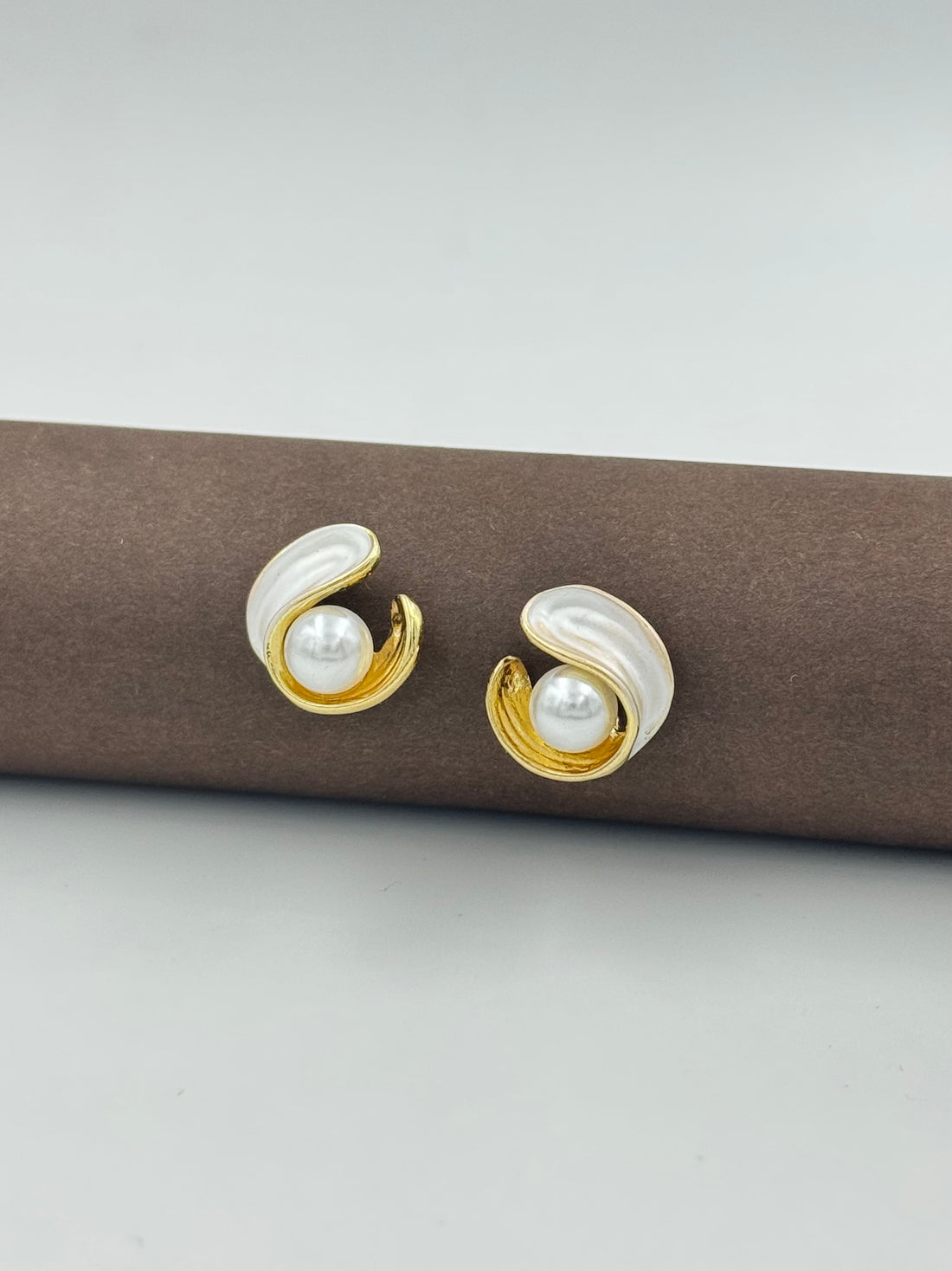 Pearl Swirl Stud Earrings