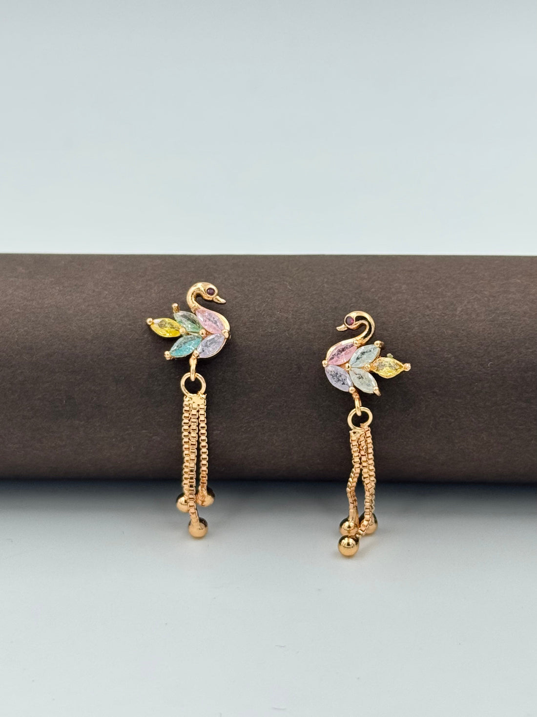 Pastel Swan Tassel Earrings