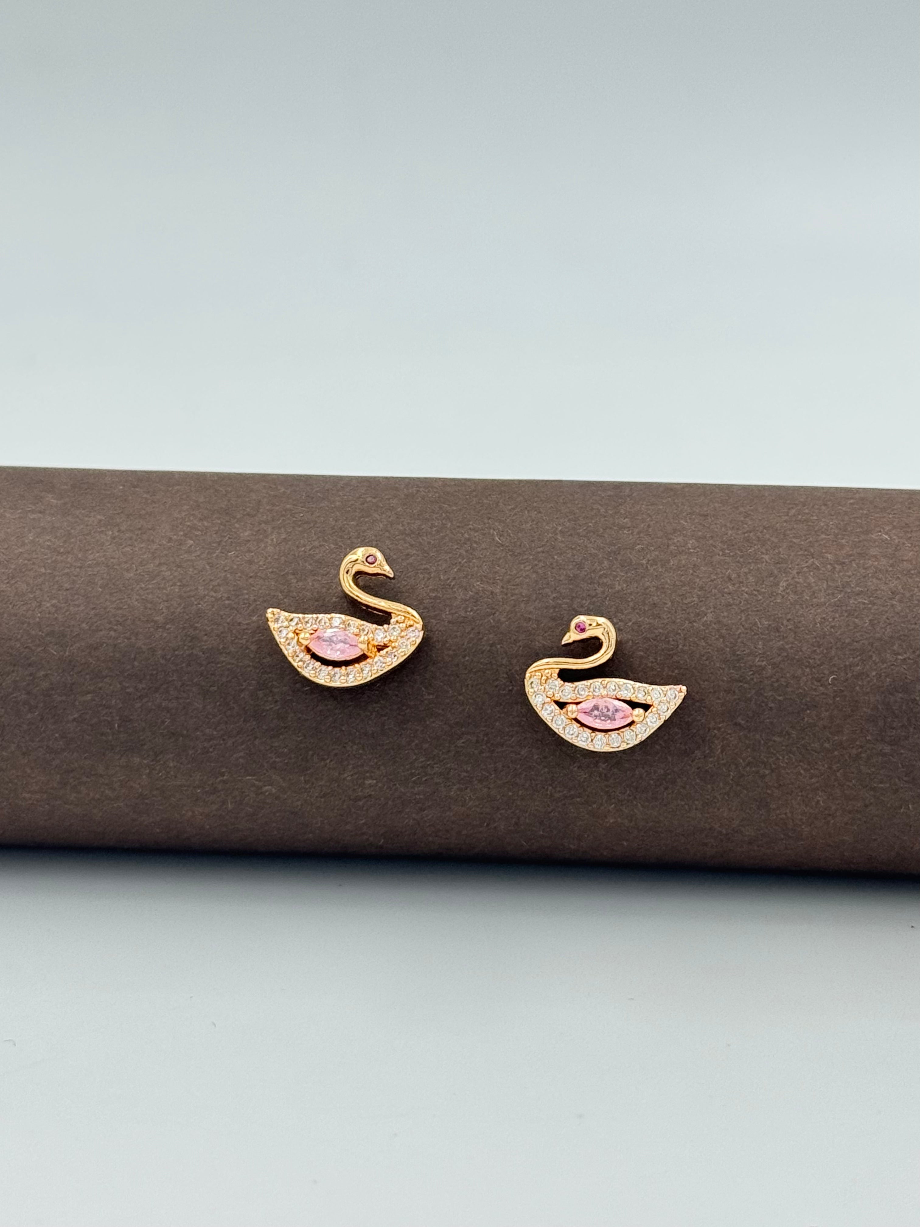 Crystal Swan Studs
