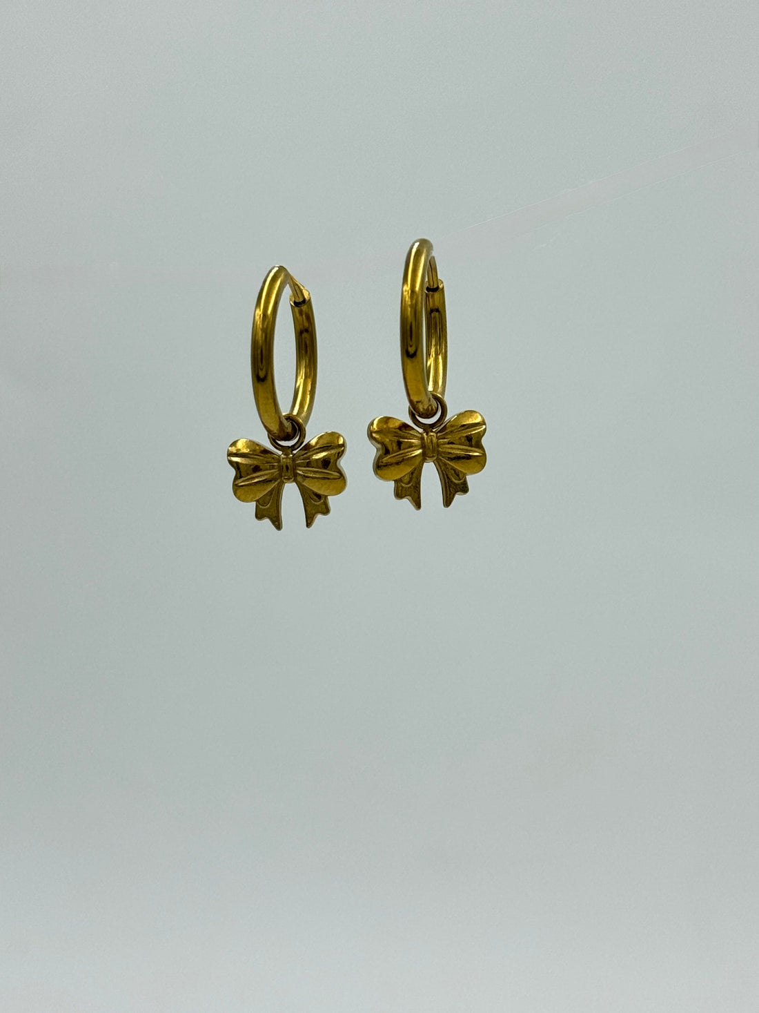 Bow Charm Hoops