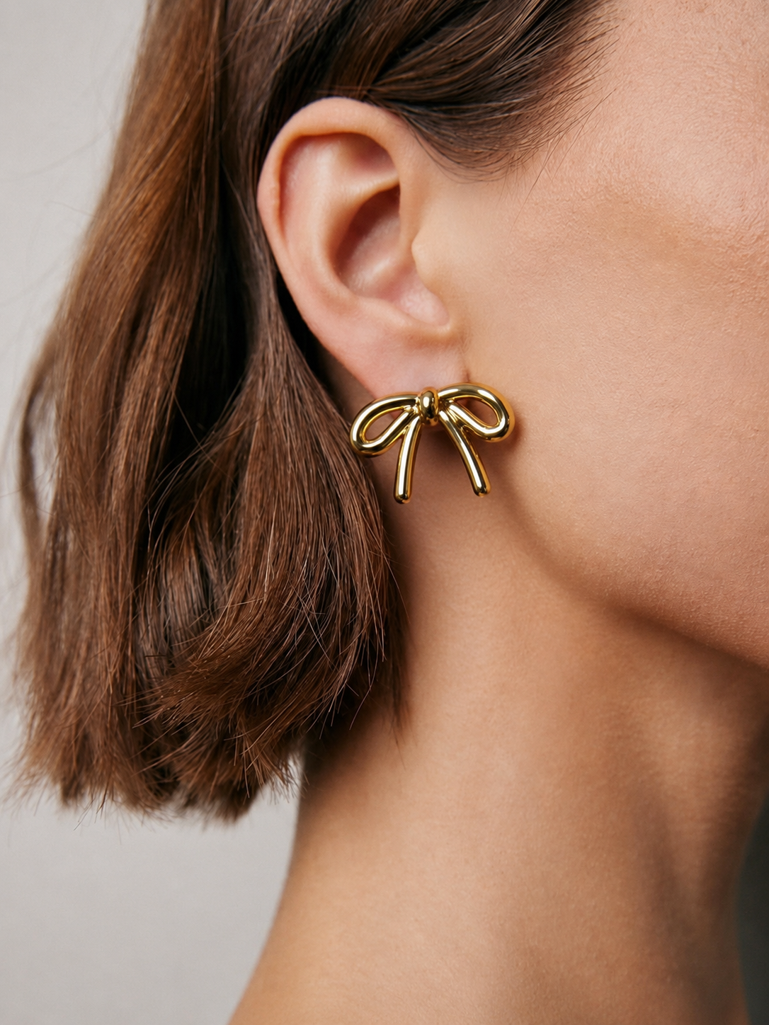 Gold Bow Studs