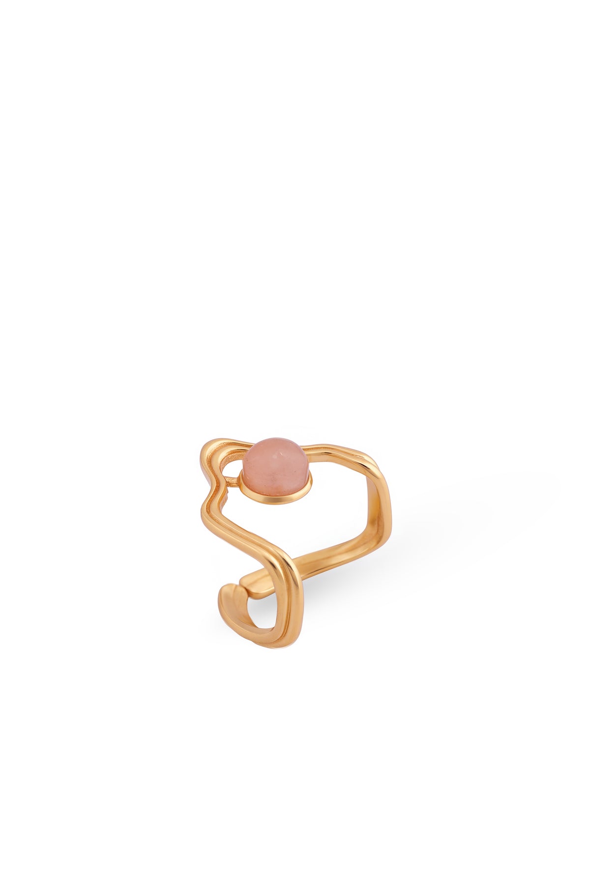 Pink Wave Stone Ring