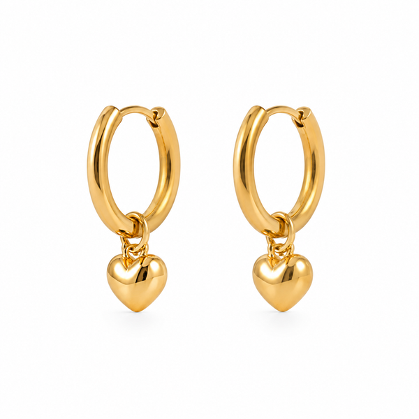 Small Heart Hoop Earrings