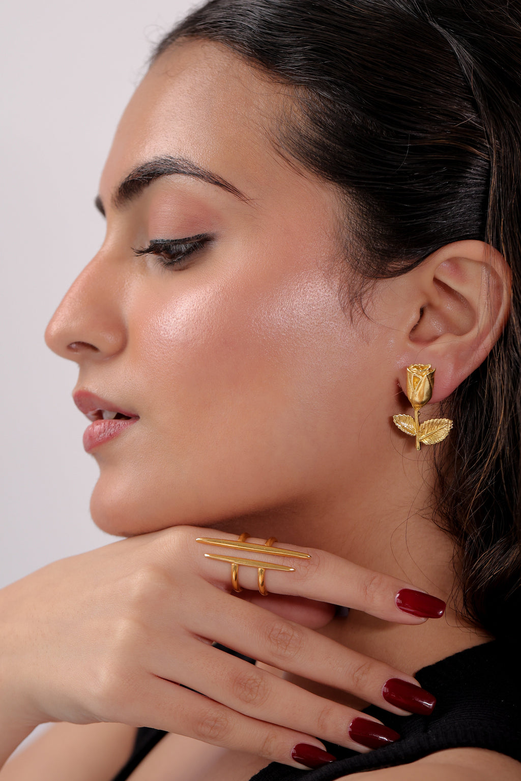 Botanical Leaf Earrings by Alankrit