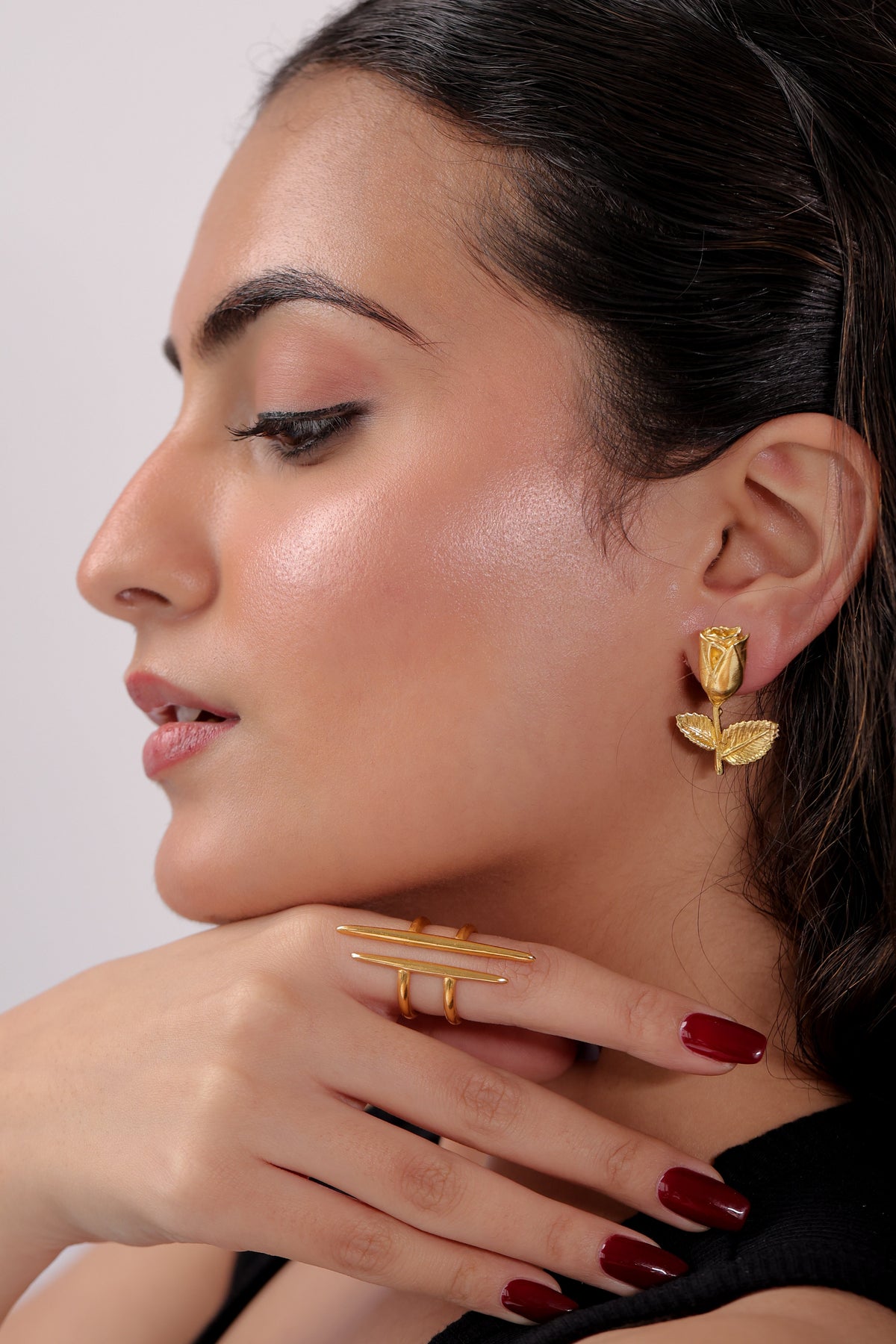Botanical Leaf Earrings by Alankrit