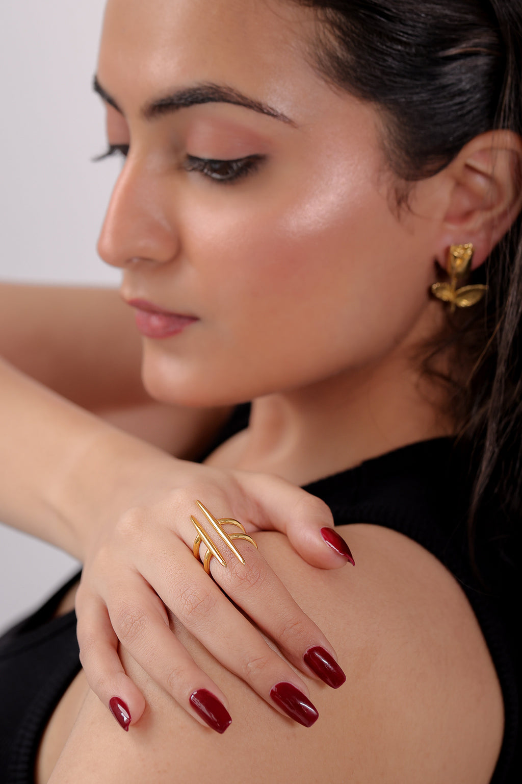 Botanical Leaf Earrings by Alankrit