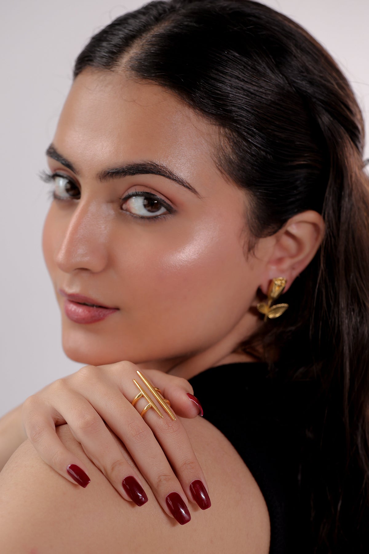 Botanical Leaf Earrings by Alankrit