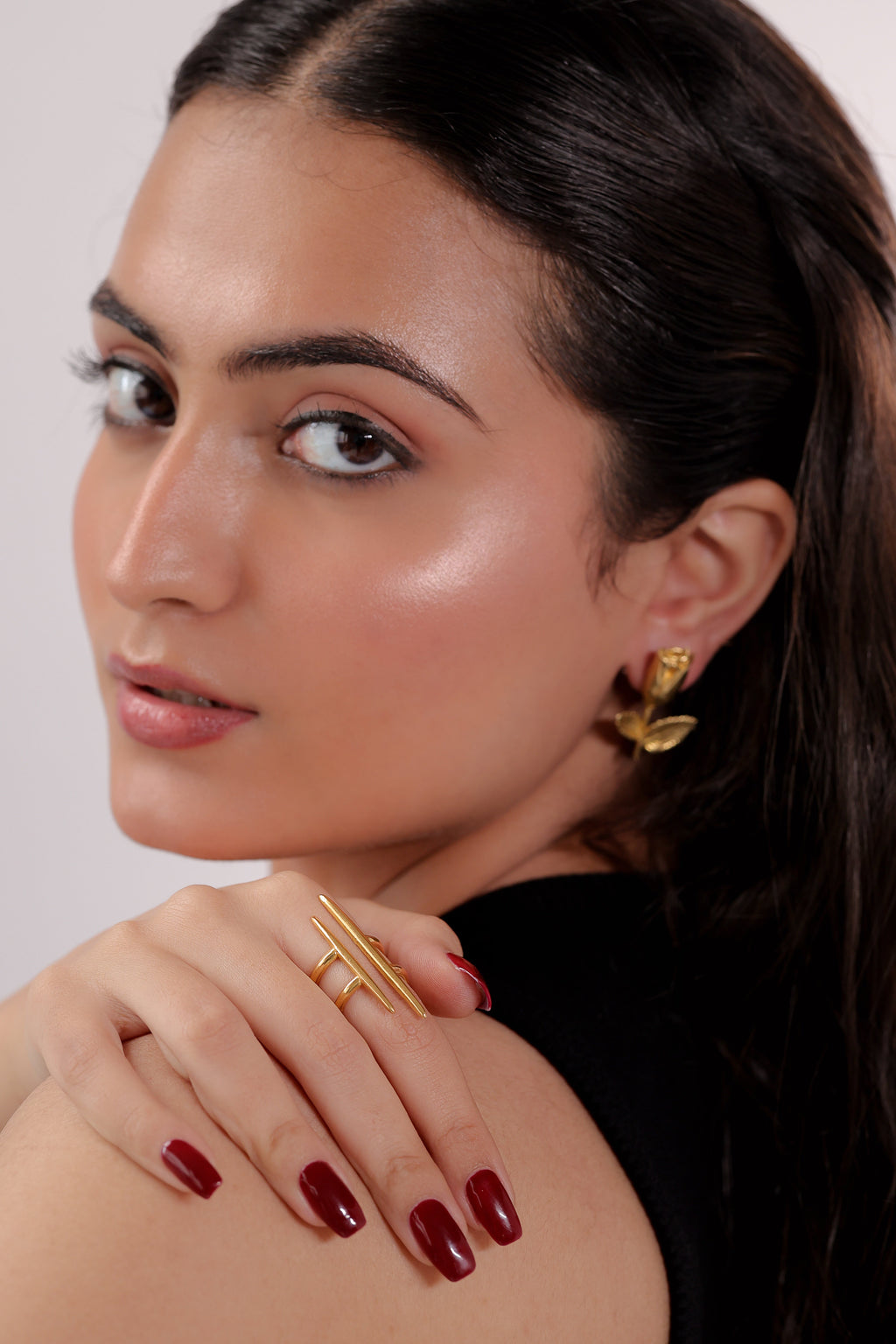 Botanical Leaf Earrings by Alankrit