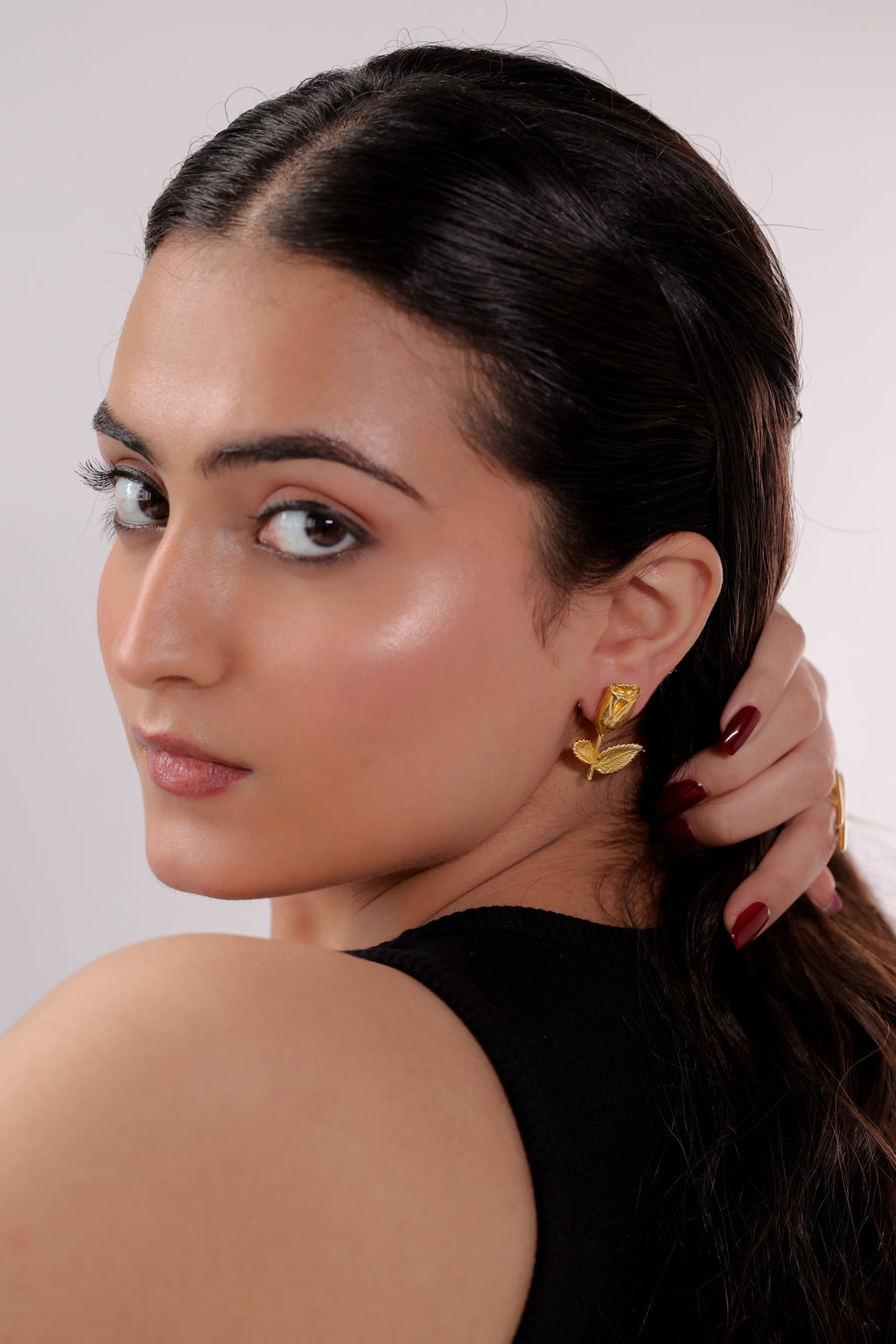 Botanical Leaf Earrings by Alankrit