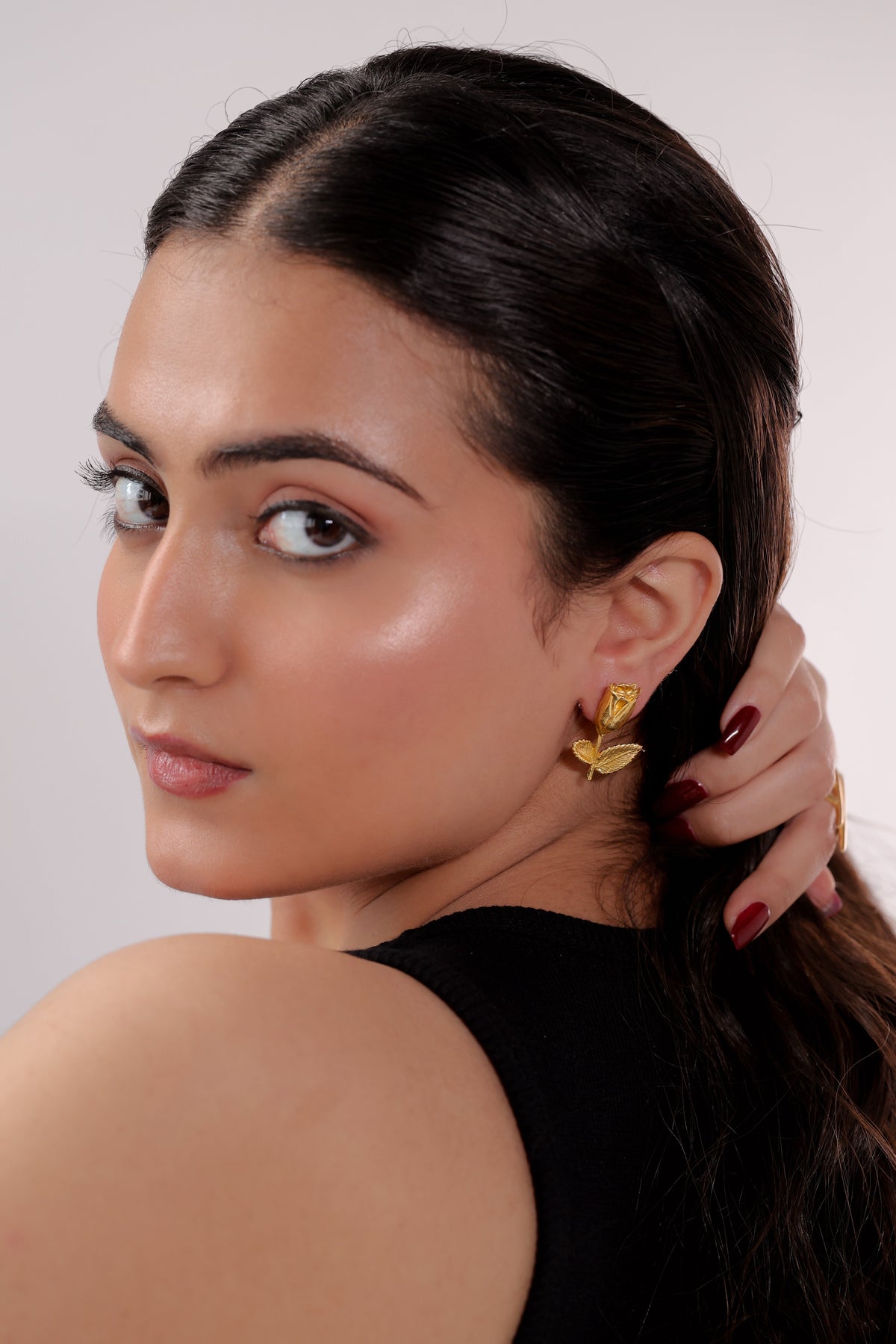 Botanical Leaf Earrings by Alankrit