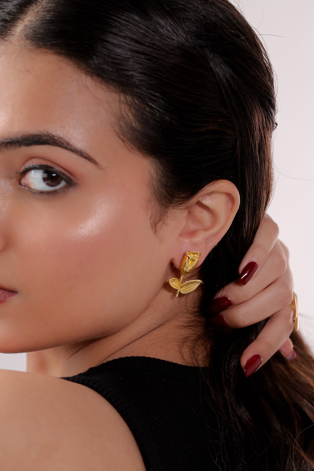 Botanical Leaf Earrings by Alankrit