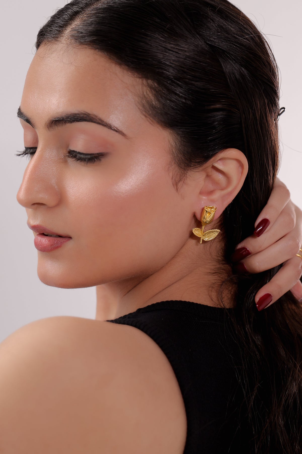 Botanical Leaf Earrings by Alankrit