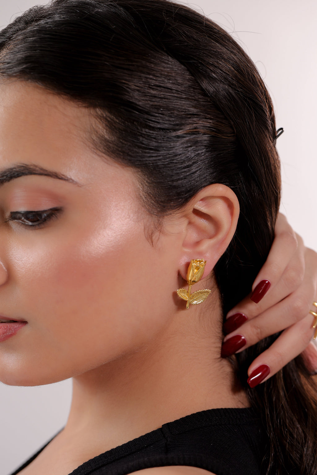 Botanical Leaf Earrings by Alankrit
